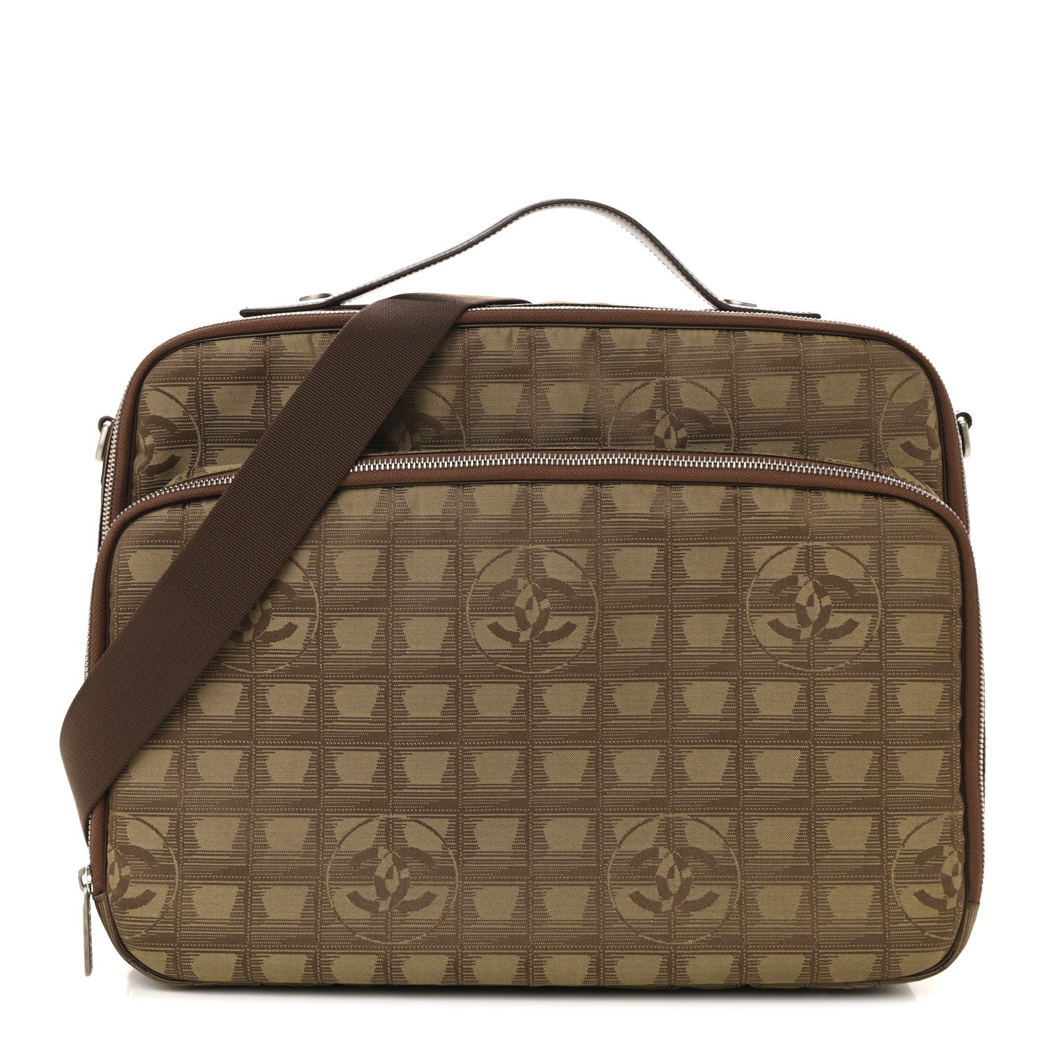 Nylon Travel Laptop Briefcase Khaki