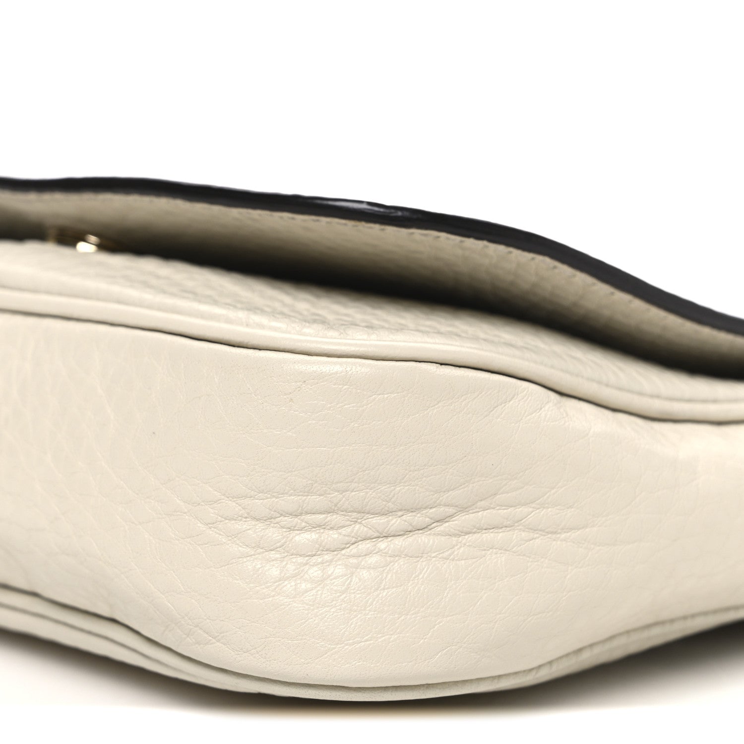 Pebbled Calfskin Small Soho Flap Crossbody Off White