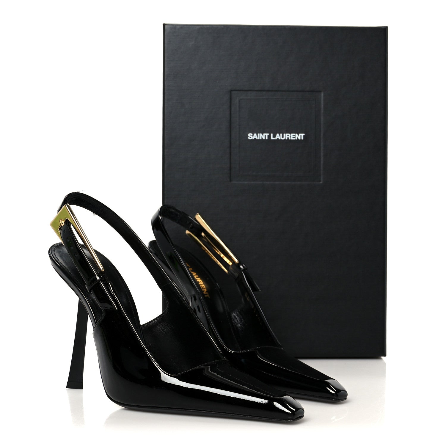 Glazed Calfskin Lee Slingback Pumps 35 Black