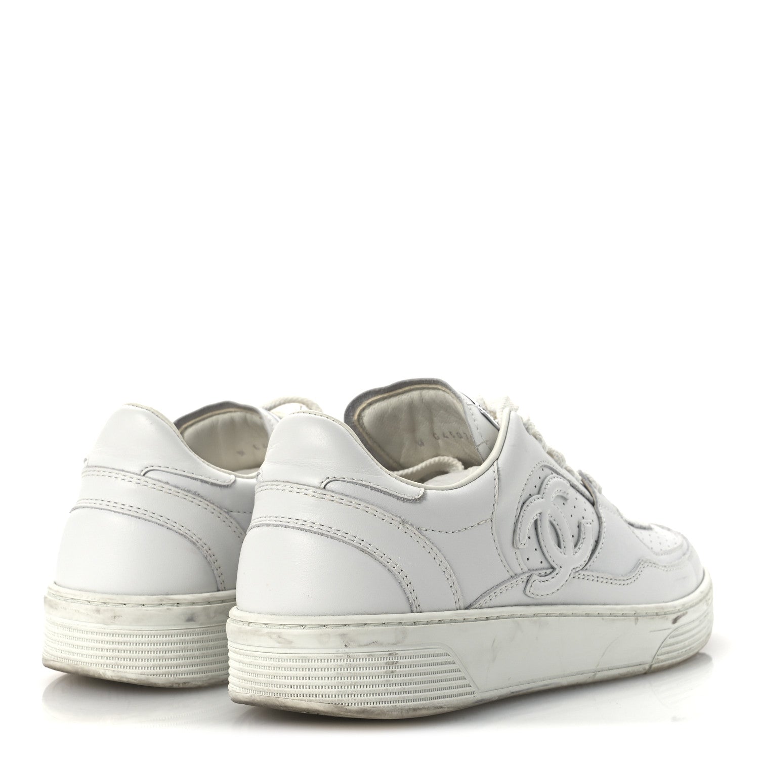 Calfskin Womens CC Sneakers 39.5 White