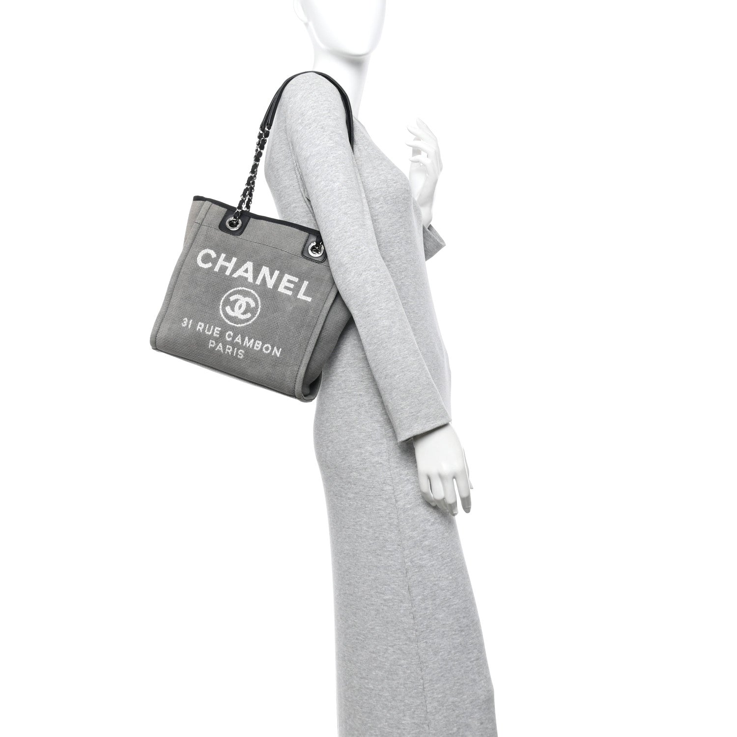 Canvas Mini Deauville Tote Dark Grey