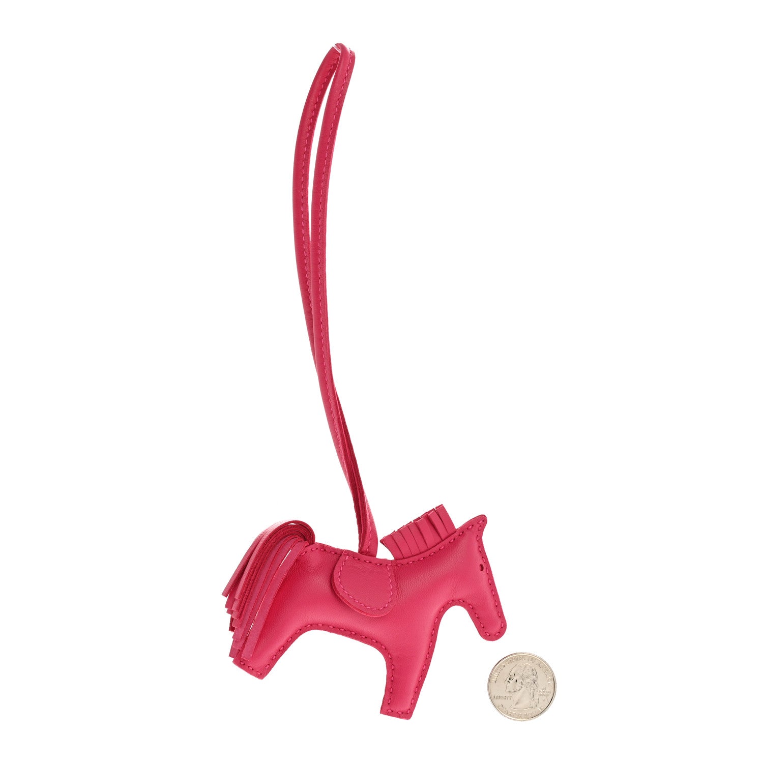 Milo Lambskin Grigri Rodeo Horse Bag Charm PM Rose Mexico
