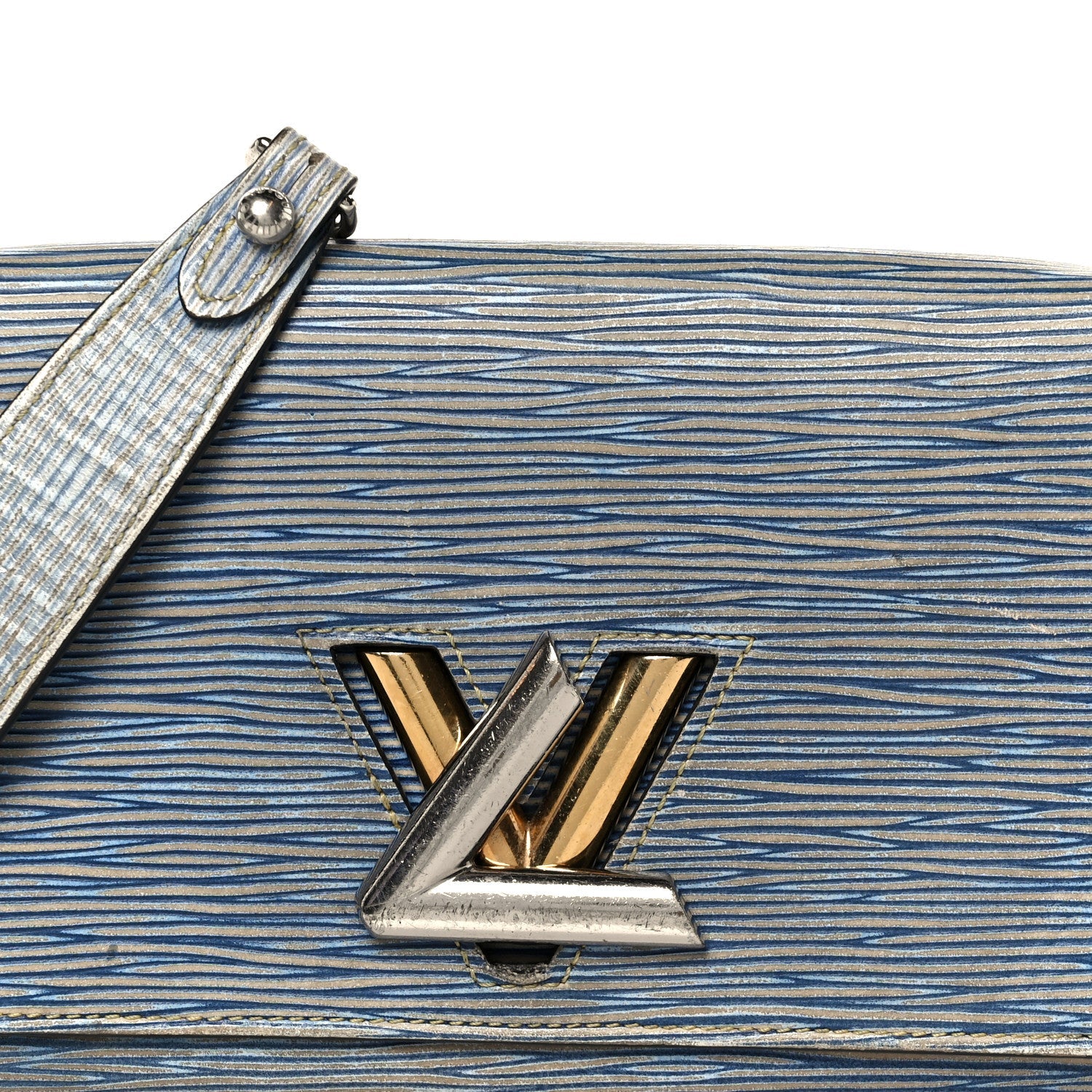 Epi Twist Chain Wallet Denim Light