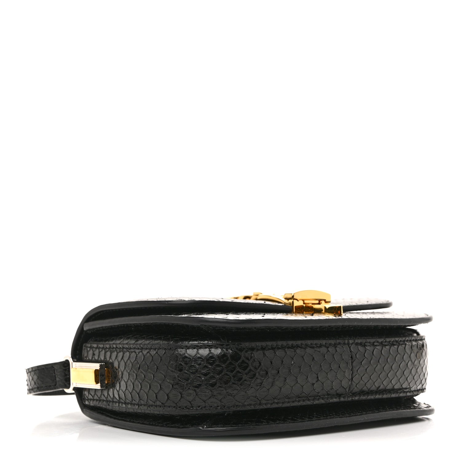 Snakeskin Mini Sylvie 1969 Messenger Bag Black