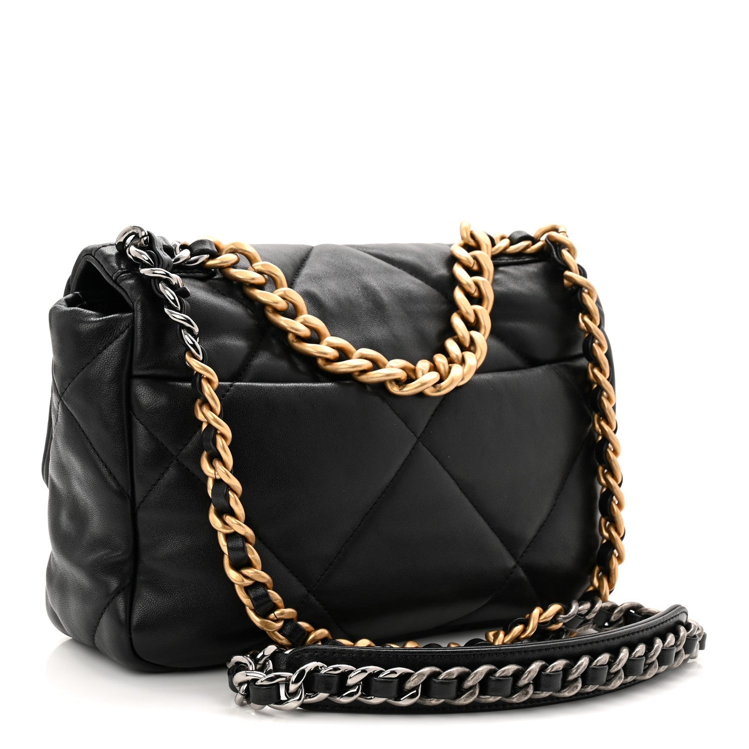 Lambskin Quilted Medium Chanel 19 Flap Black