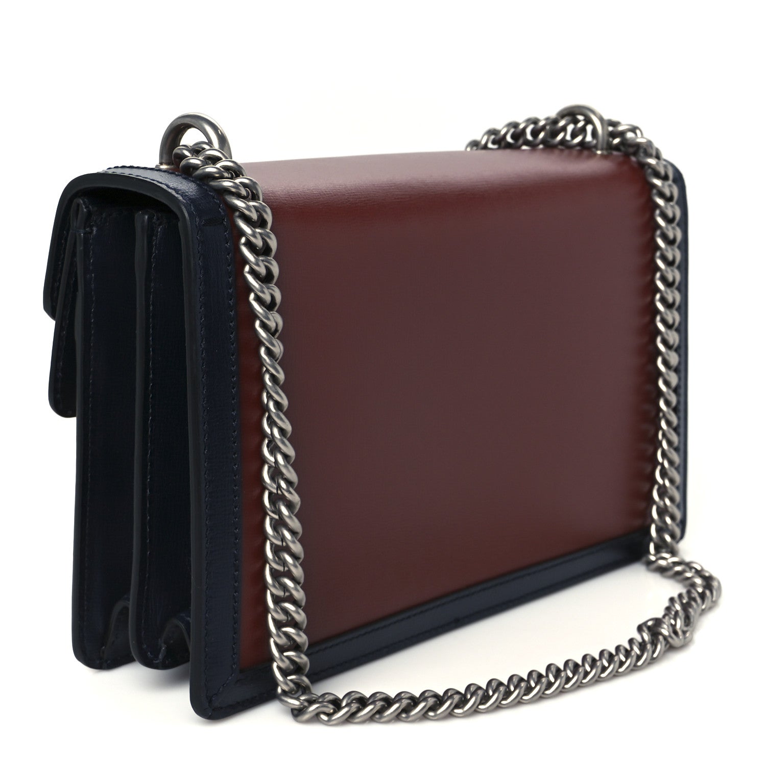 Azalea Calfskin Enamel Small Dionysus Shoulder Bag Brick Sand Navy Off White