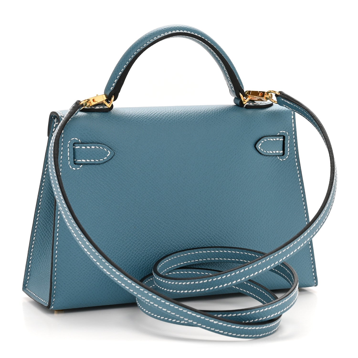 Epsom Mini Kelly Sellier 20 New Blue Jean