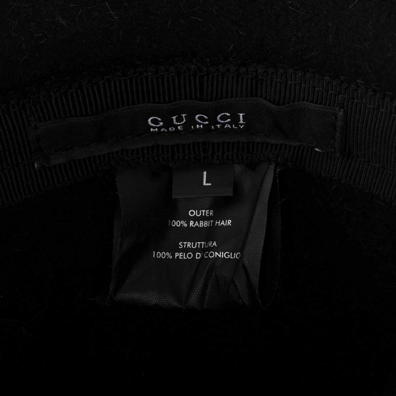 Rabbit Fur Felt Hat L Black