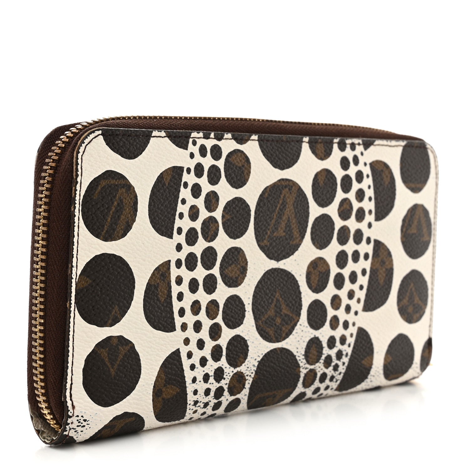 Monogram Kusama Pumpkin Dots Zippy Wallet White