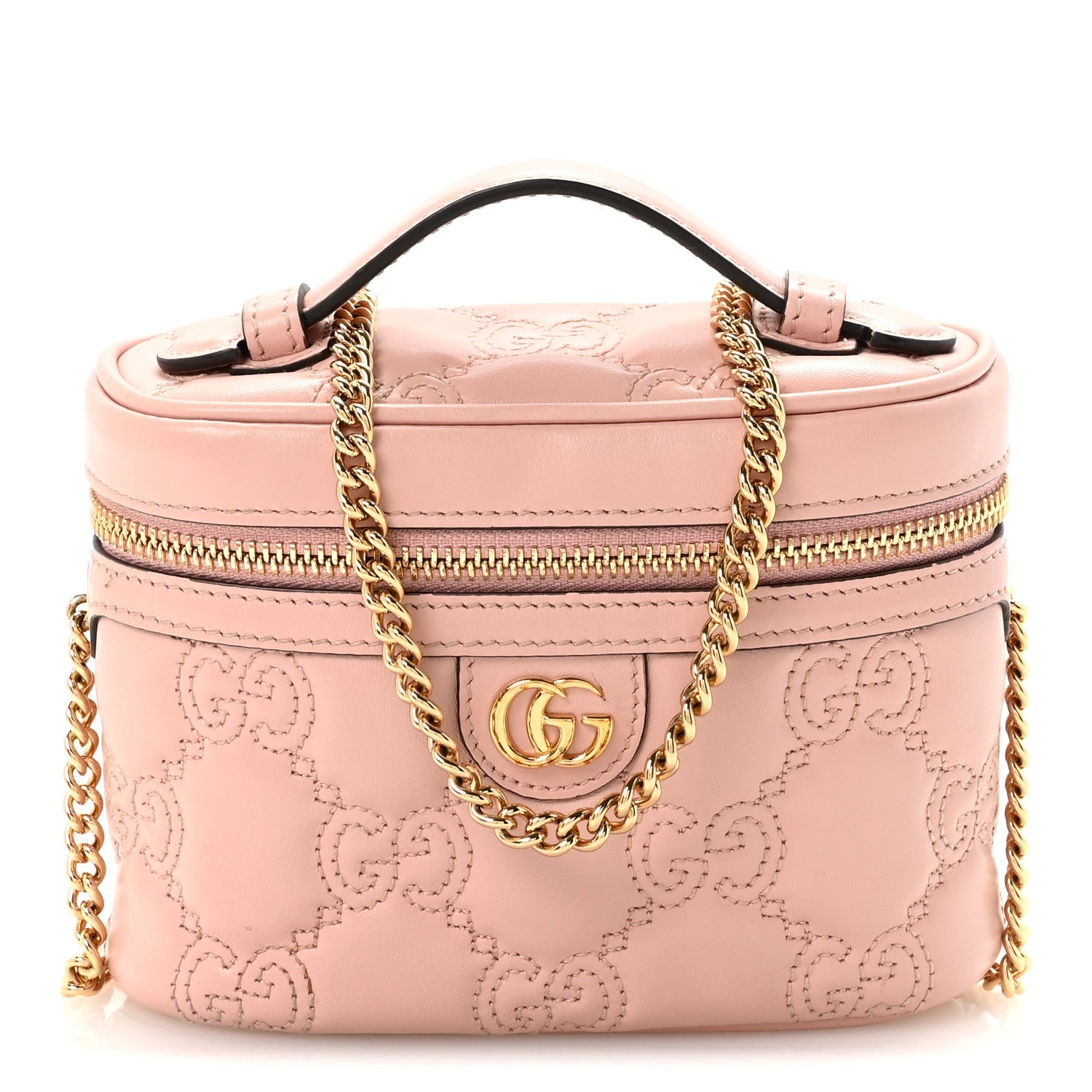 Calfskin GG Matelasse Mini Top Handle Bag Perfect Pink