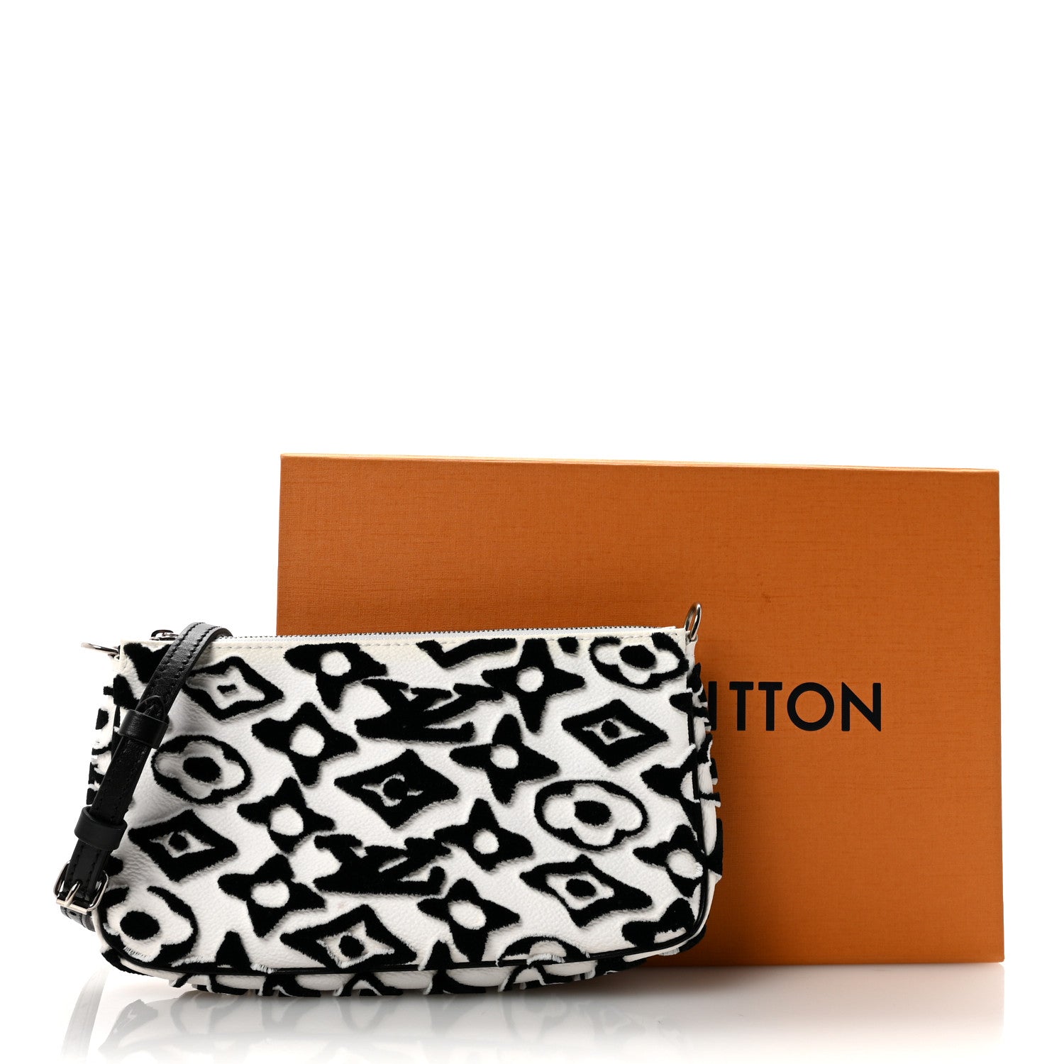 X UF Tufted Monogram Pochette Accessories White Black