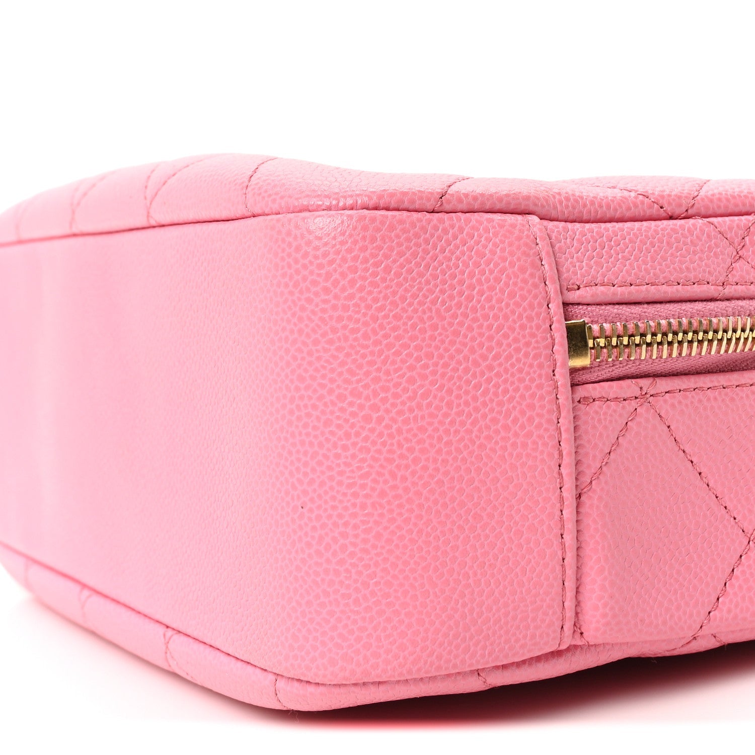 Caviar Quilted Small Top Handle Vanity Case Pink