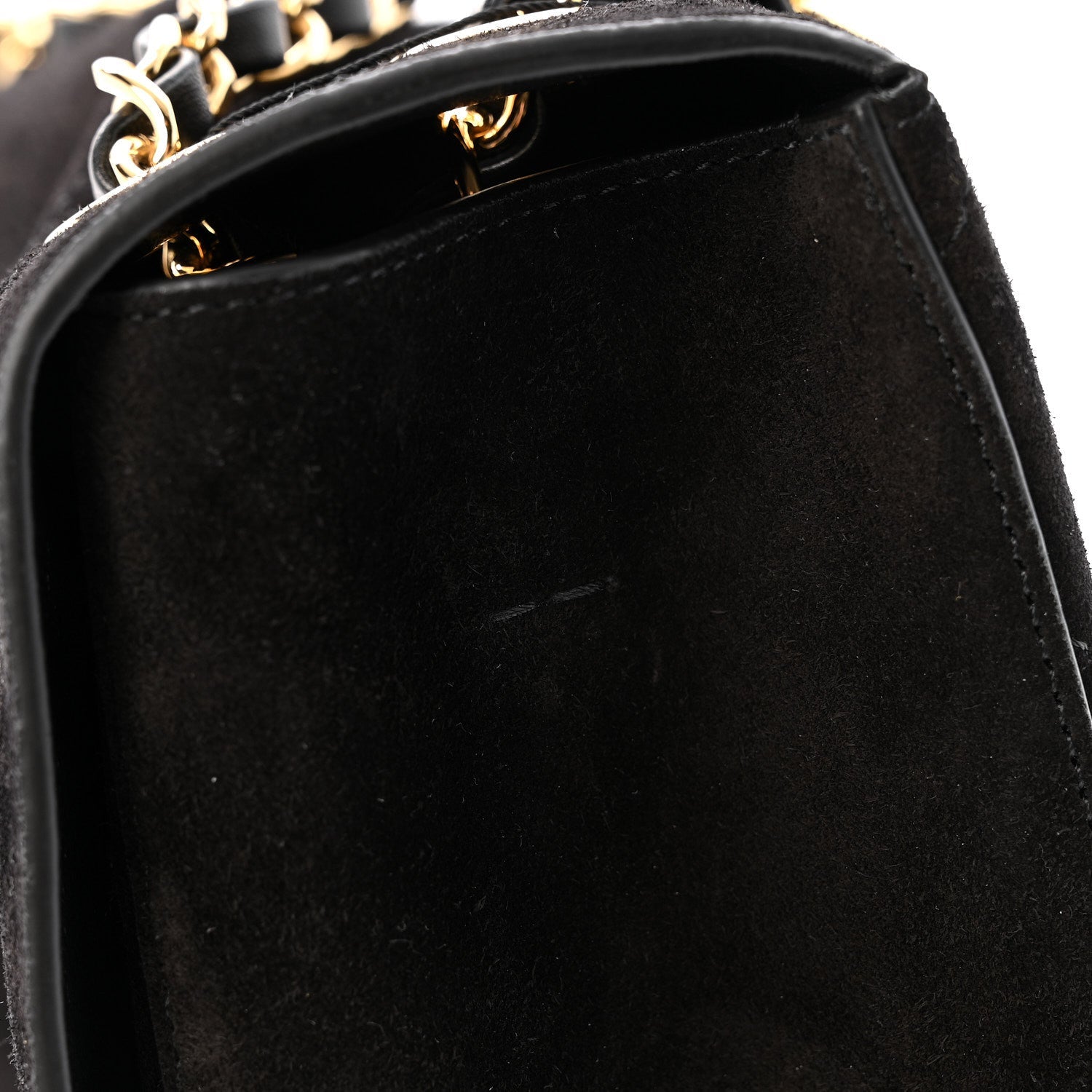 Suede Calfskin Small Souplissimo Maxi Flap Black