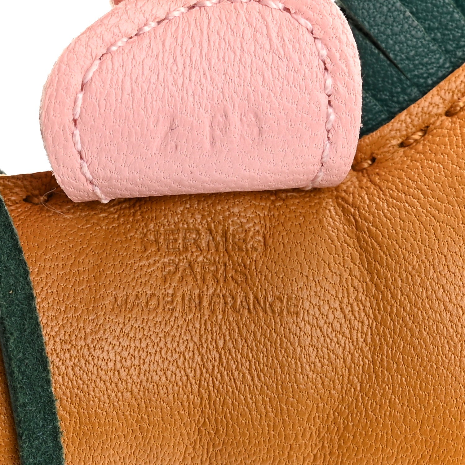 Milo Lambskin Grigri Rodeo Horse Bag Charm PM Sesame Malachite Rose Sakura