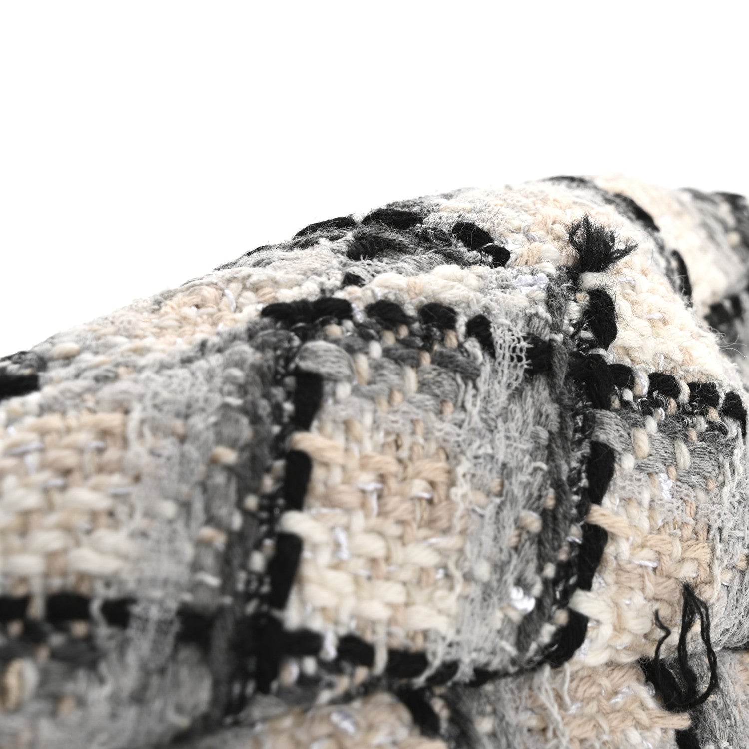 Cotton Tweed CC Beret S White Black Multicolor