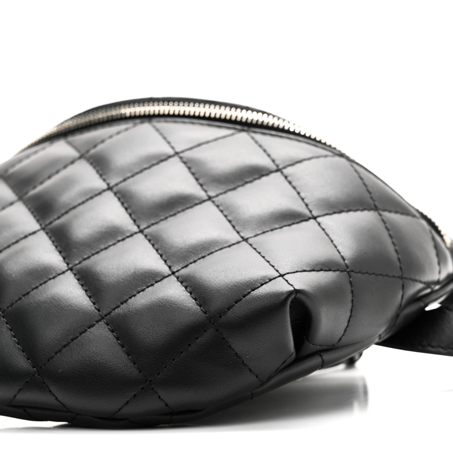 Calfskin Quilted Waist Belt Bag Black