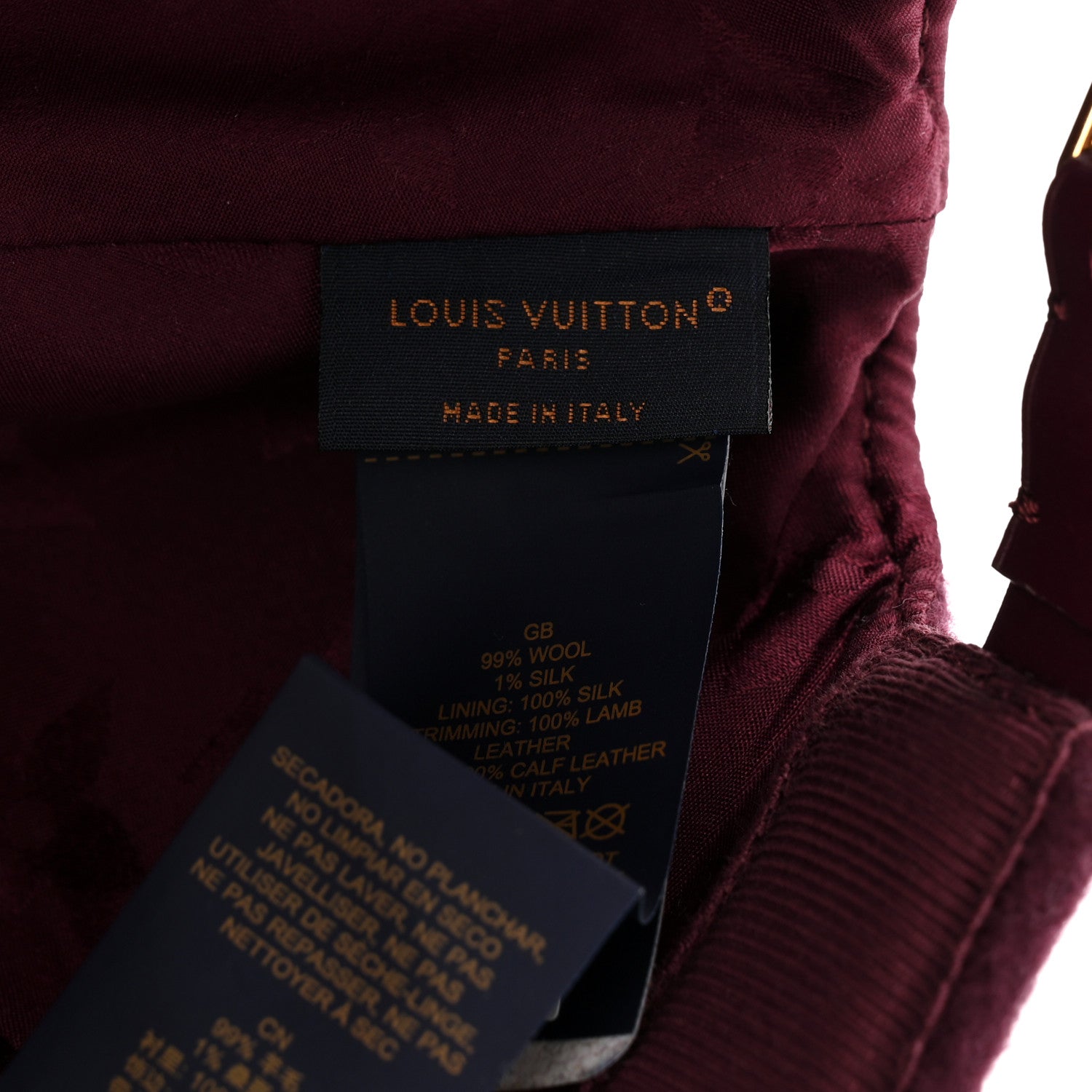 Wool Silk Monogram Endless Cap L Bordeaux