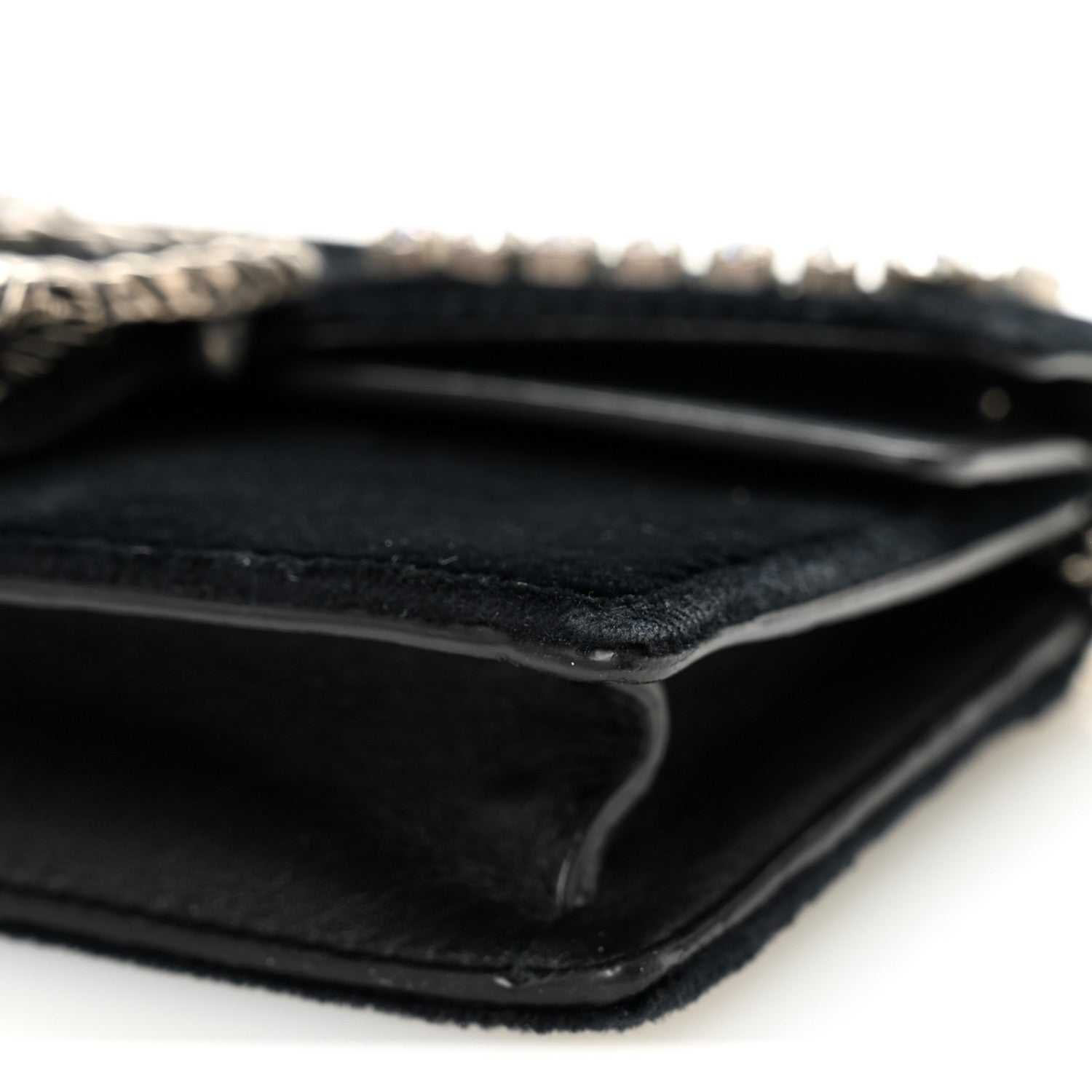 Velvet Crystal Super Mini Dionysus Shoulder Bag Black