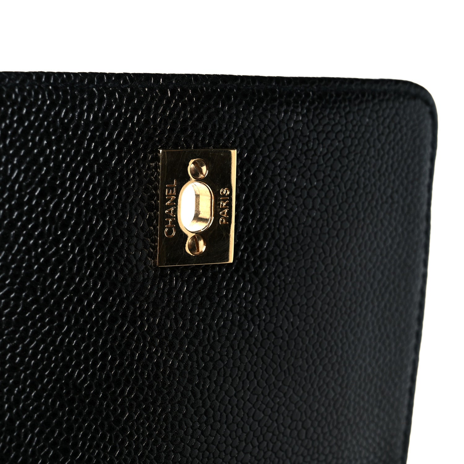 Caviar Quilted Flap Shopping Tote Black