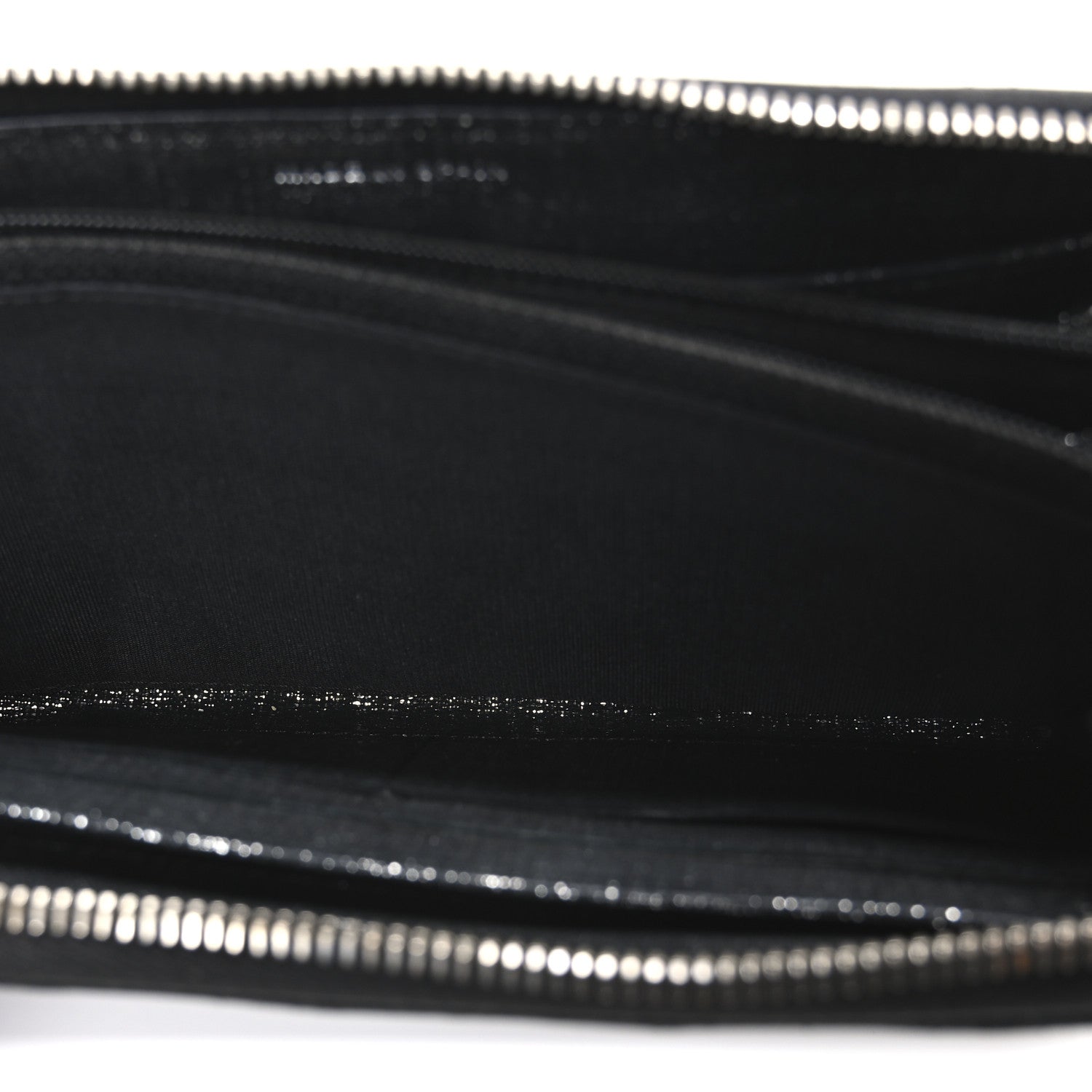 Iridescent Calfskin Quilted Zip Around Wallet Grey