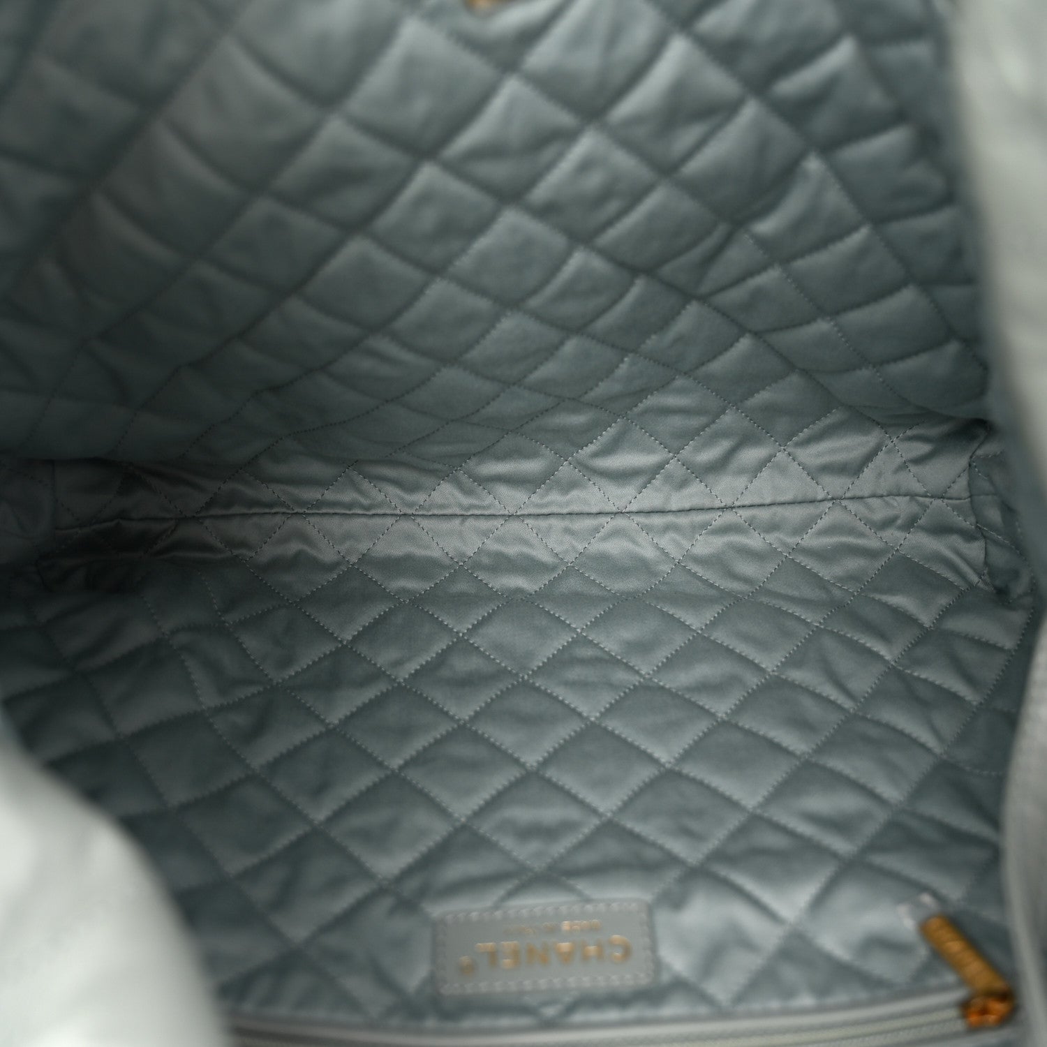 Shiny Calfskin Quilted Chanel 22 Light Blue