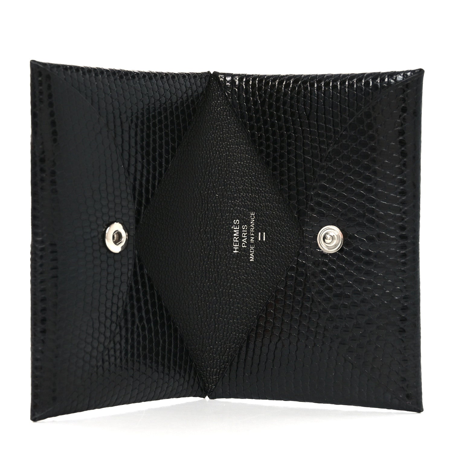 Lizard Calvi Card Case Black