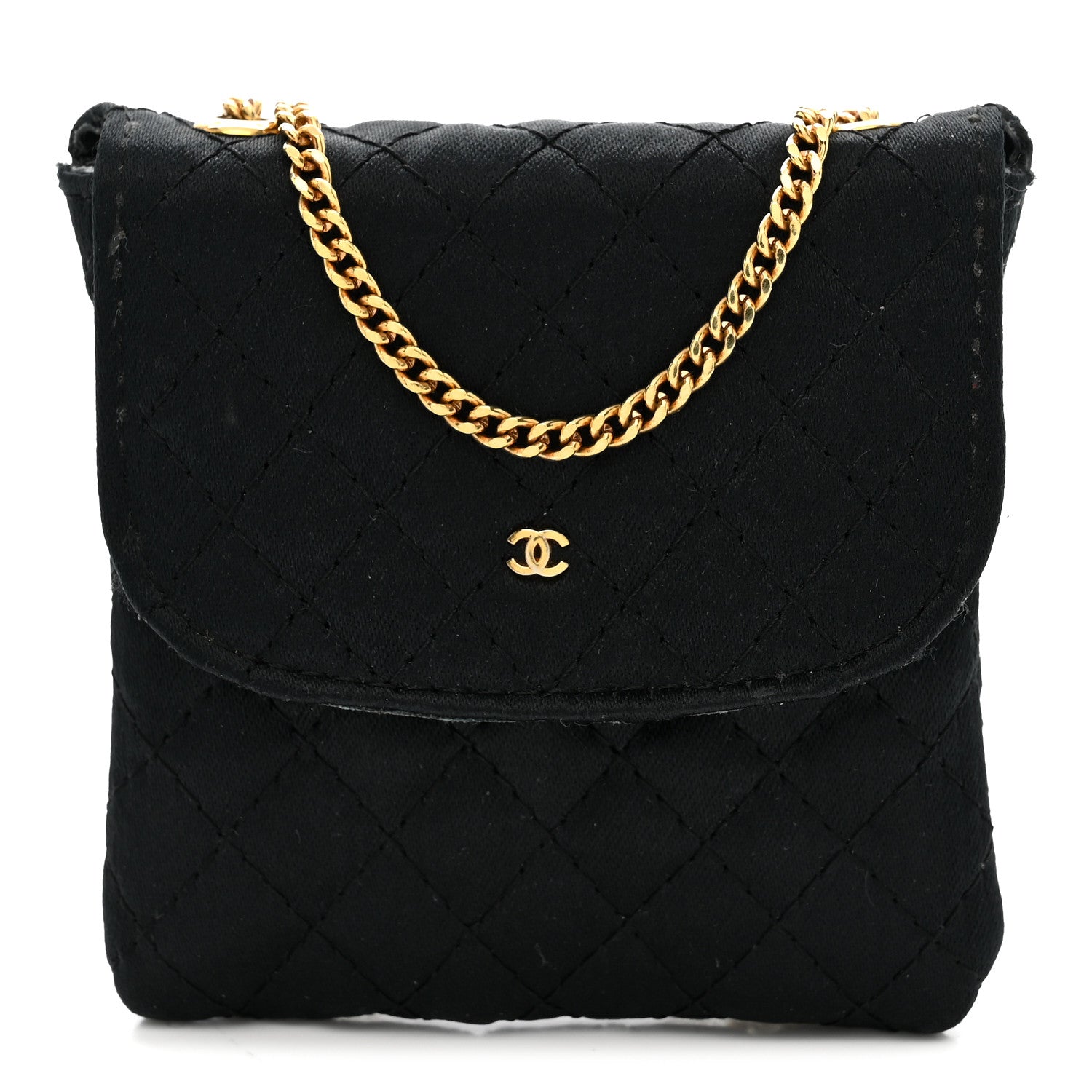 Jersey Quilted Micro Flap Bag Black
