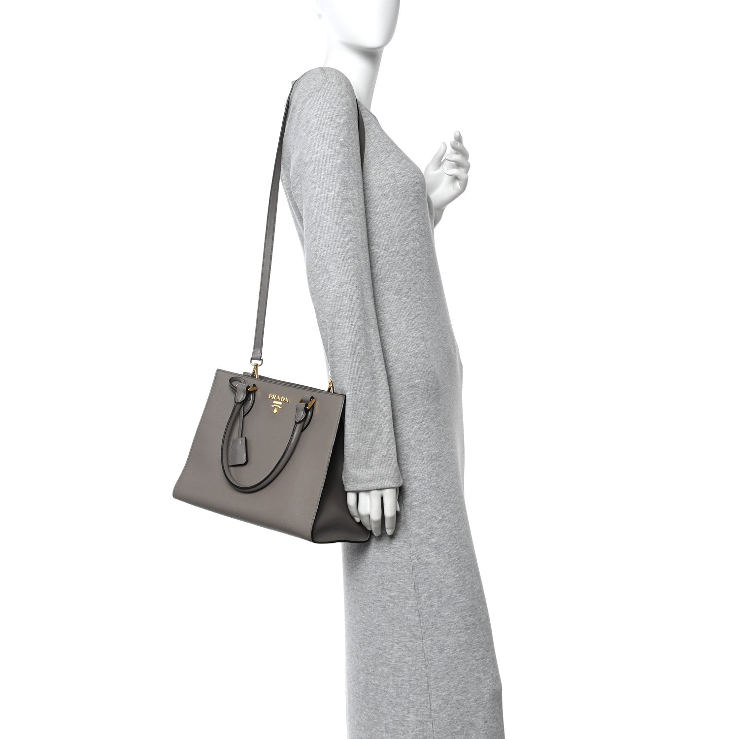Saffiano Soft Calfskin Tote Argilla