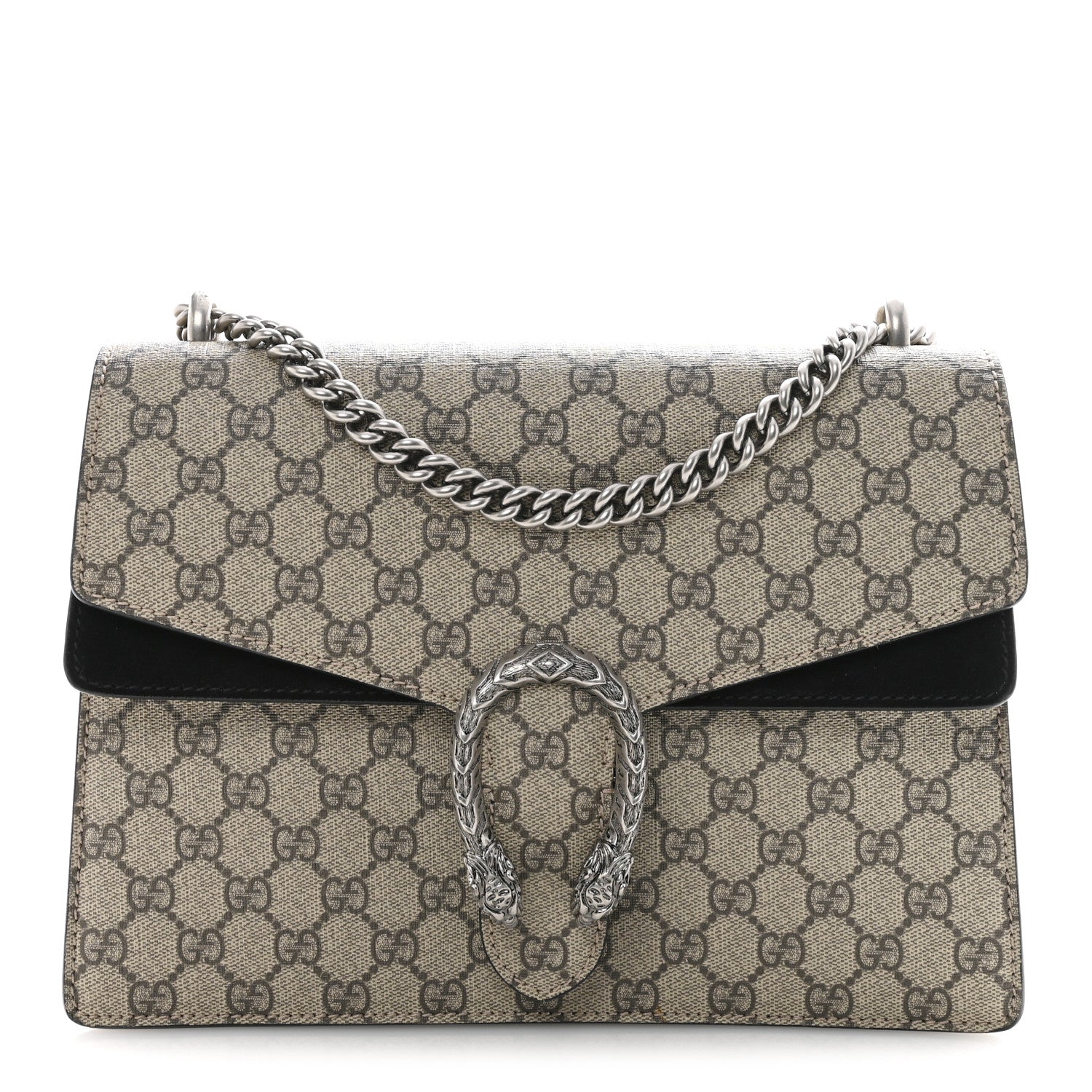 GG Supreme Monogram Medium Dionysus Shoulder Bag Black