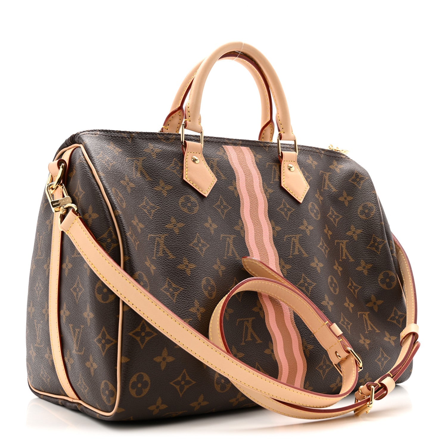 Mon Monogram Speedy Bandouliere 35 Light Pink Camel