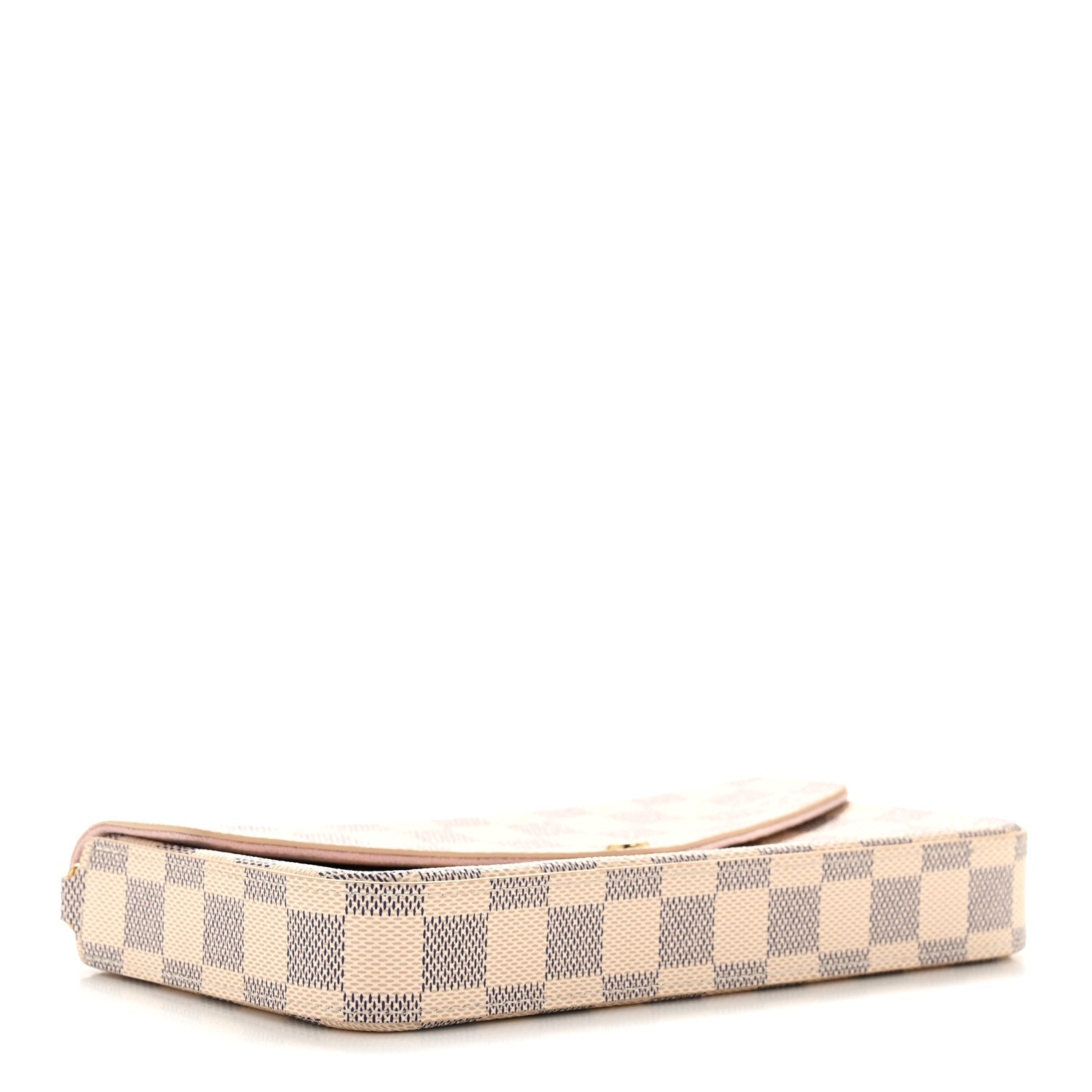 Damier Azur Pochette Felicie Chain Wallet Rose Ballerine