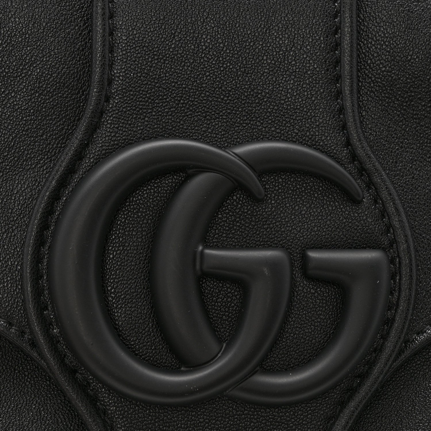 Goatskin Small GG Monochrome Aphrodite Shoulder Bag Black