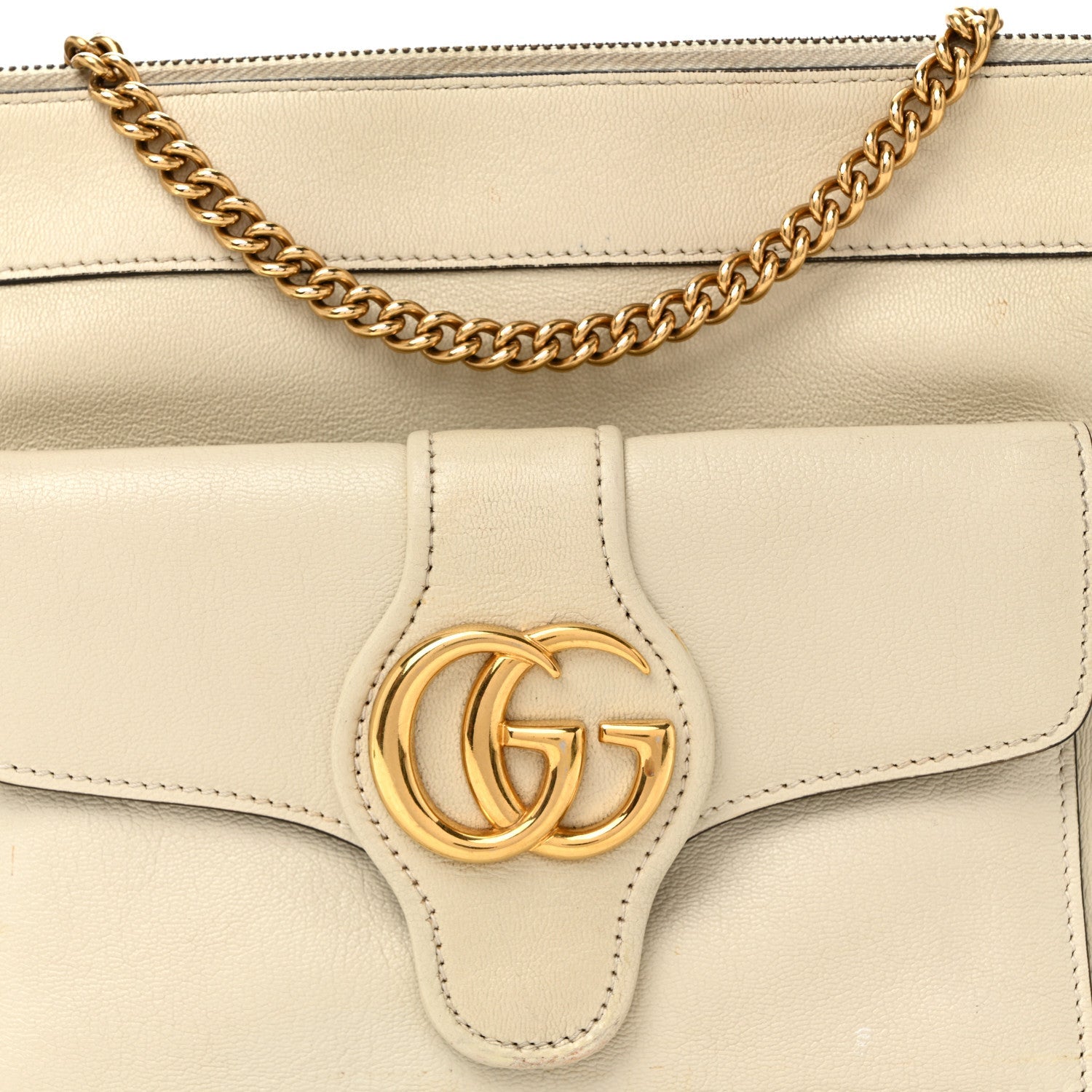 New Sakai Calfskin Lux Dahlia Chain Shoulder Bag Mystic White
