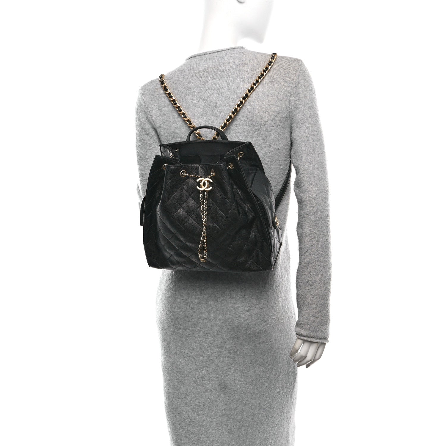 Caviar Quilted Large Chanel 25 Backpack Black