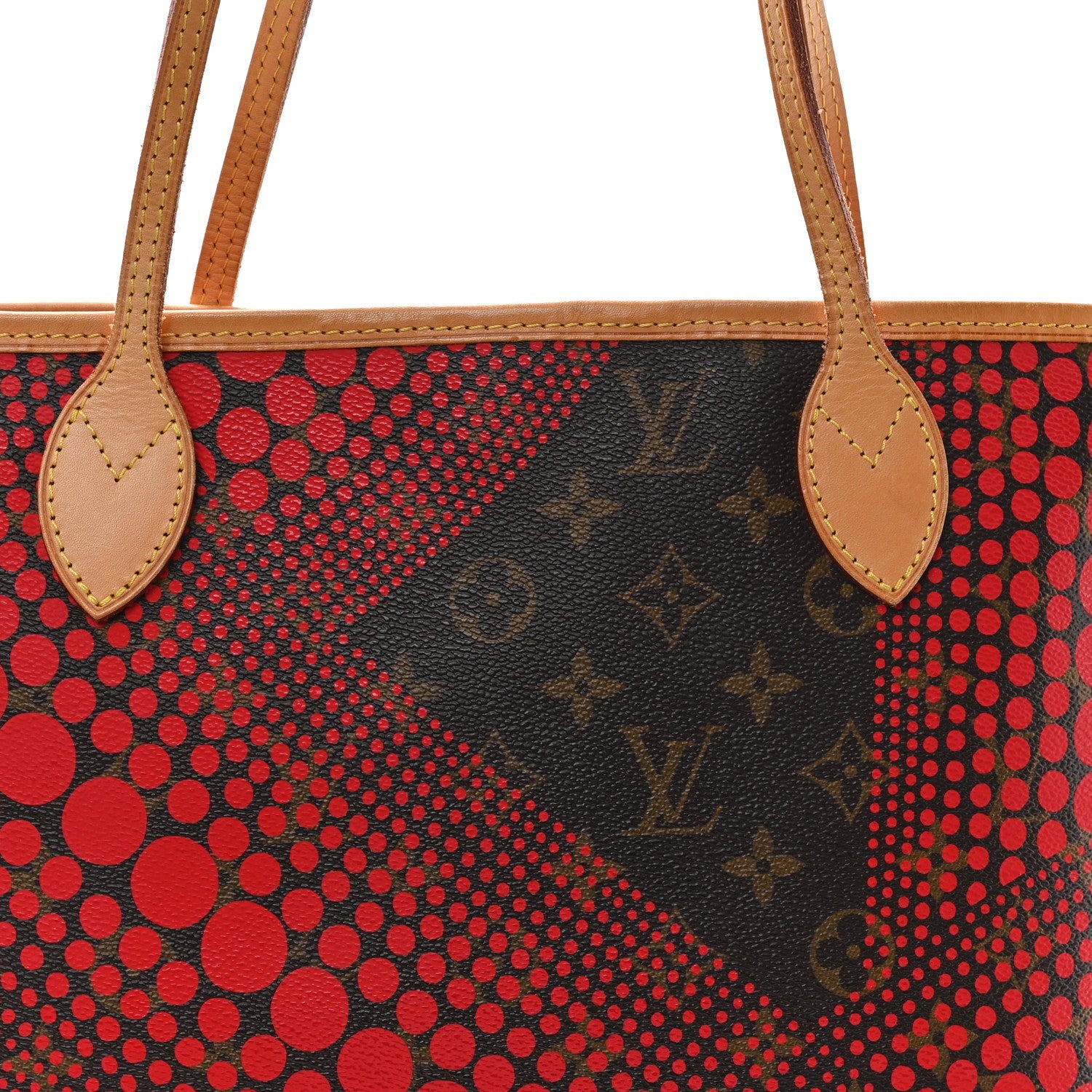 Monogram Kusama Waves Neverfull MM Red