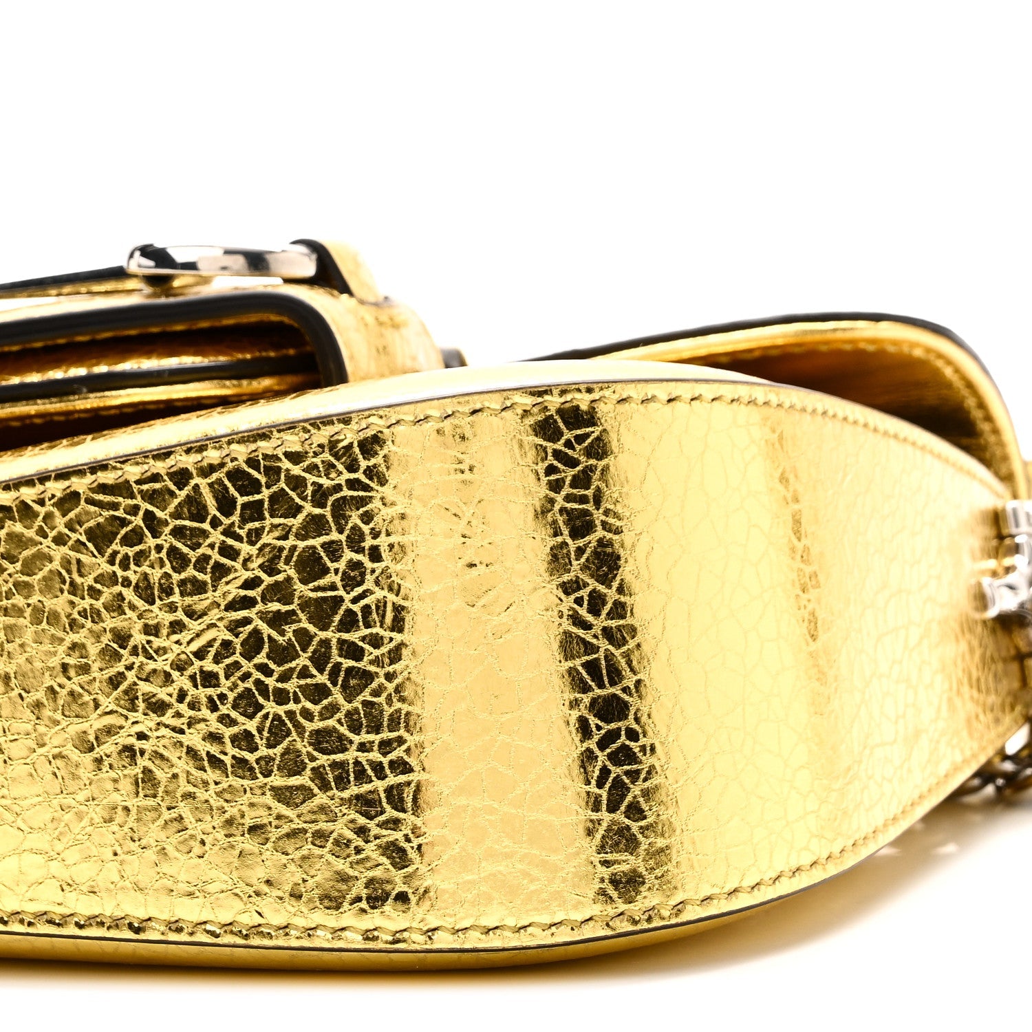 Metallic Calfskin Mini Horsebit 1955 Asymmetric Shoulder Bag Gold