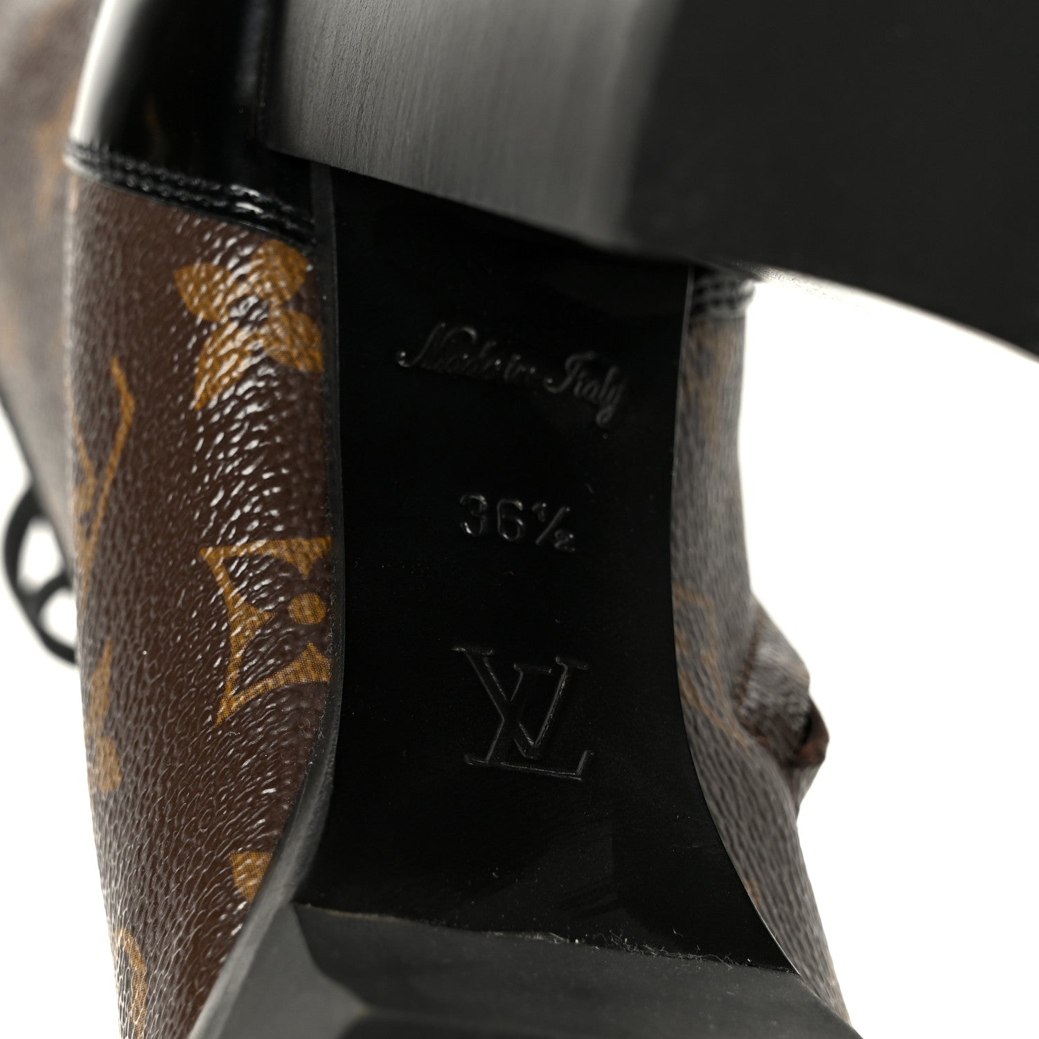 Patent Calfskin Monogram Star Trail Ankle Boots 36.5 Black