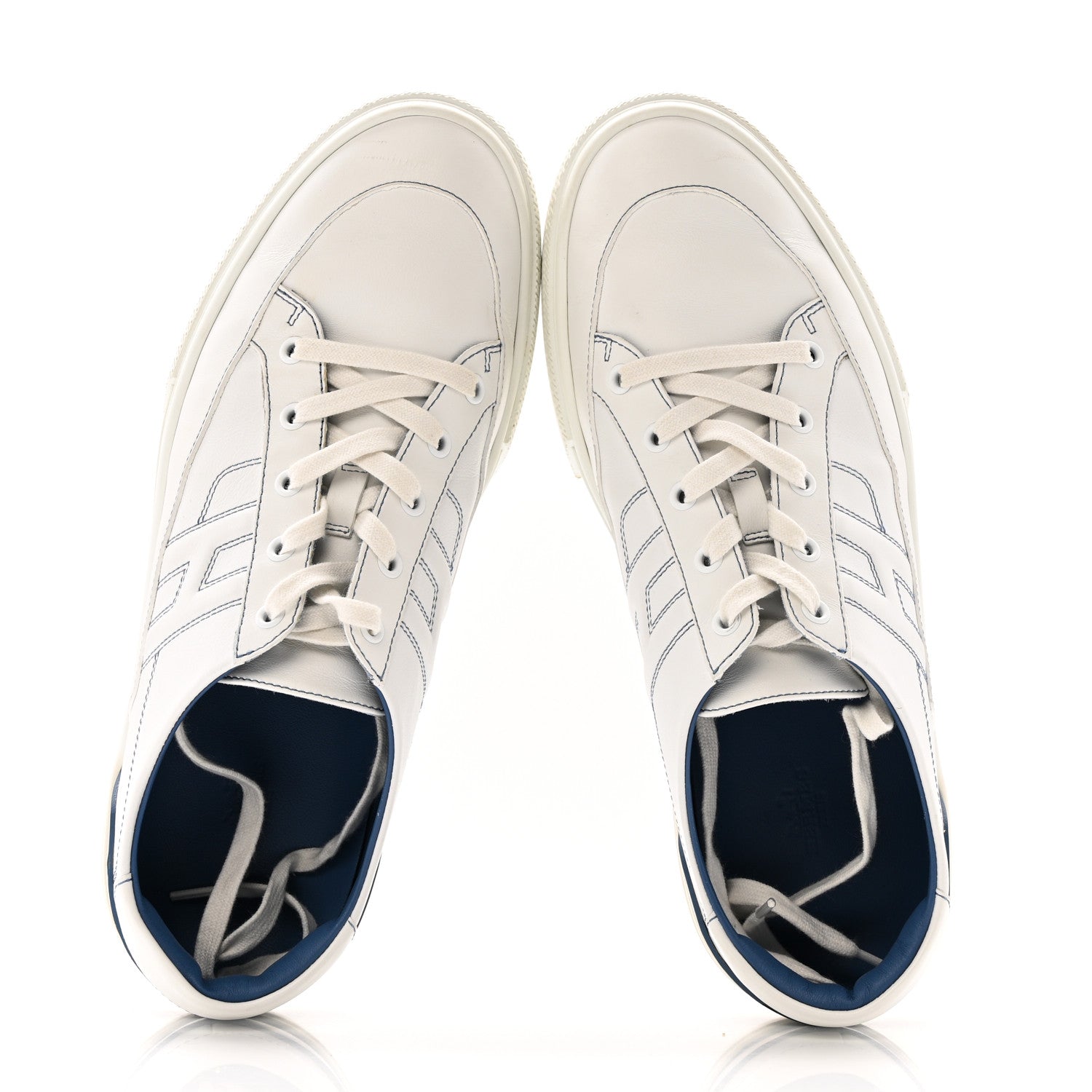 Calfskin Mens Deep Sneakers 44 White Bleu
