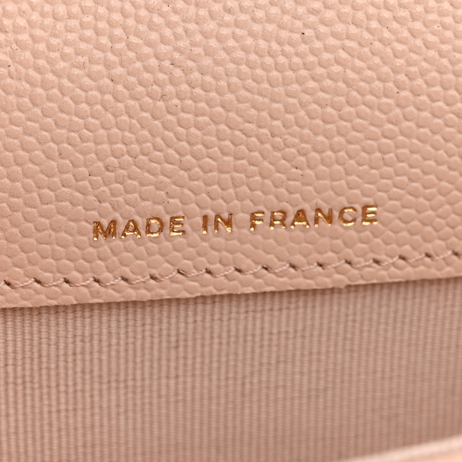 Caviar Quilted Flap Card Holder Wallet Light Beige