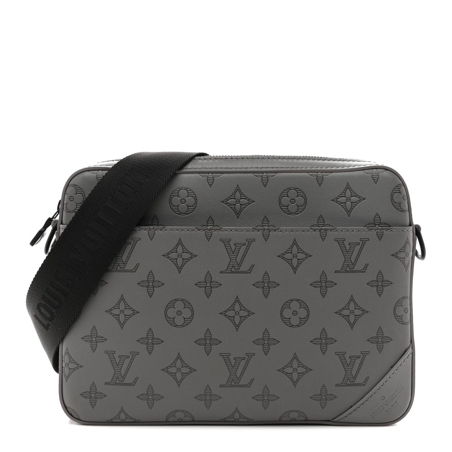 Calfskin Monogram Shadow Trio Messenger Anthracite Gray
