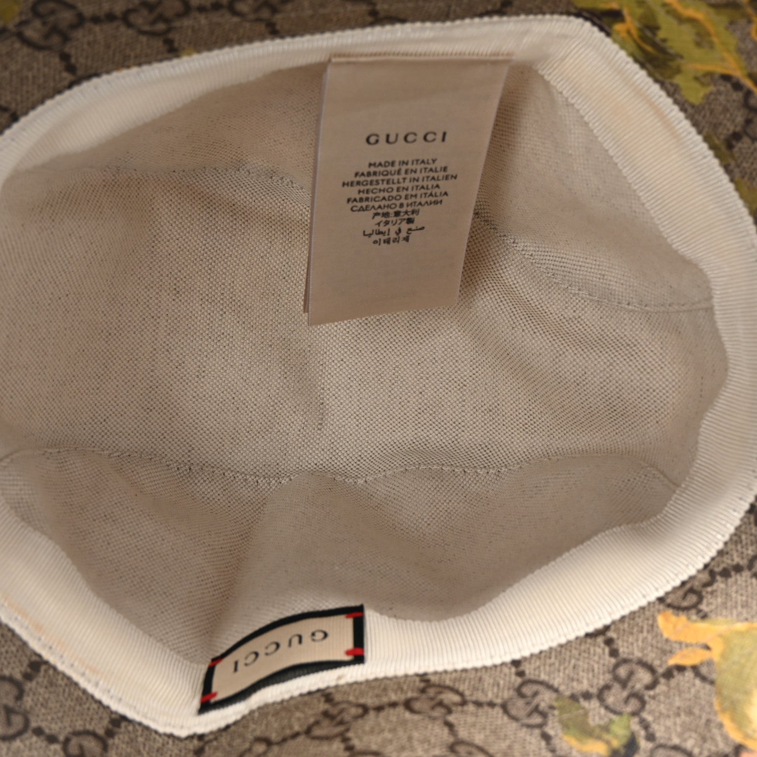 GG Supreme Monogram Azalea Calfskin Dusty Carnation Retro Interlocking G Bucket Hat S Beige Ebony Multicolor