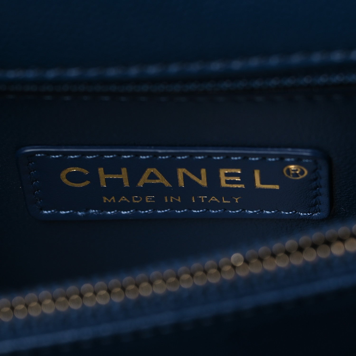 Caviar Lizard Embossed Quilted Small Coco Handle Flap Dark Blue