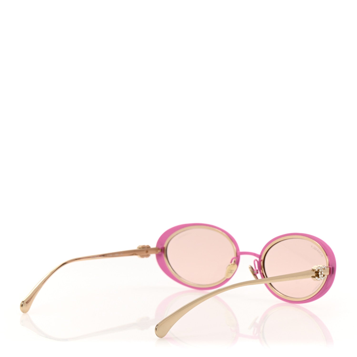 Metal Oval Pearl Sunglasses 71708 Pink