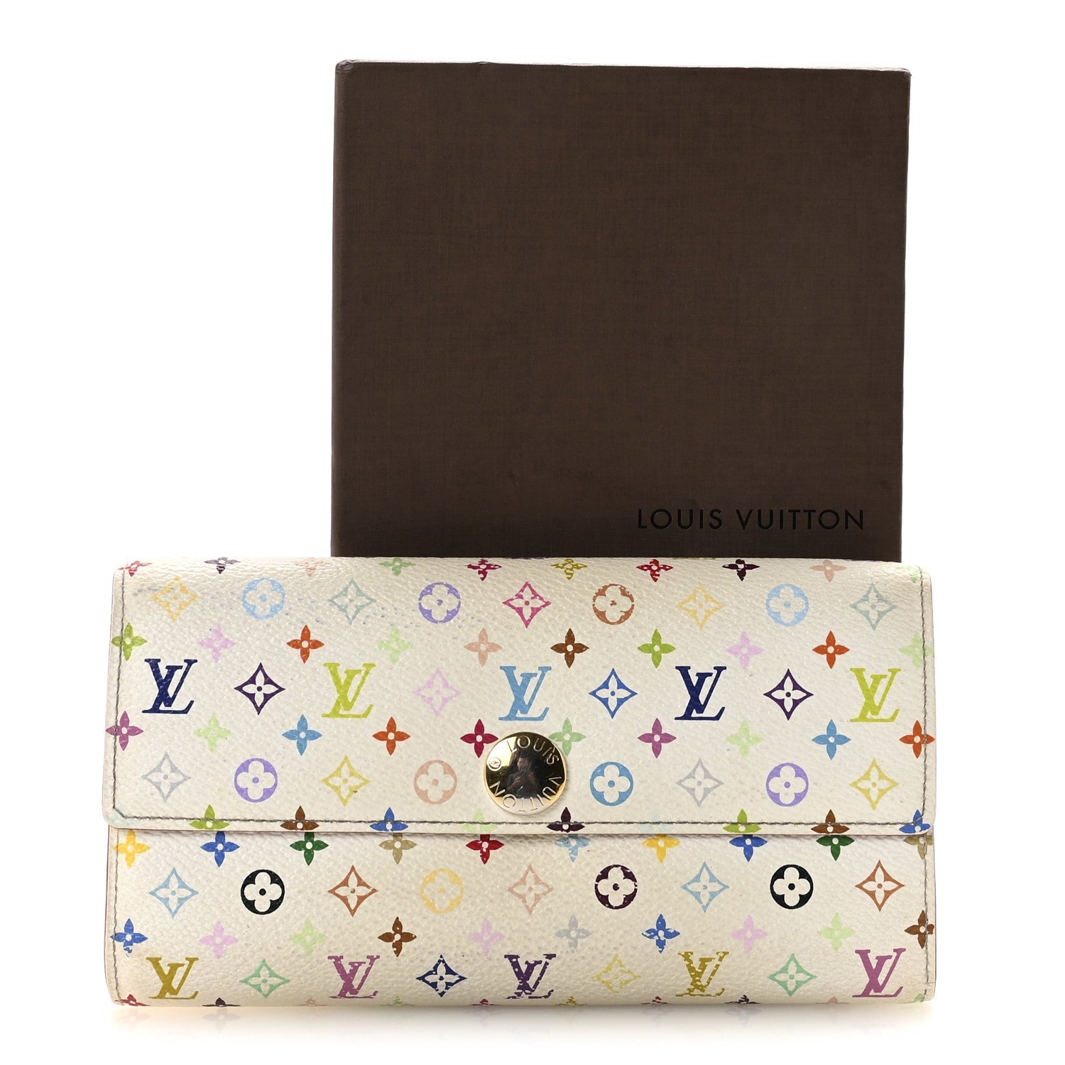 Monogram Multicolor Sarah Wallet White Citron