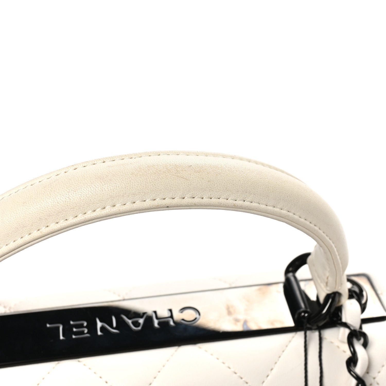 Lambskin Quilted Small Trendy CC Dual Handle Flap Bag White