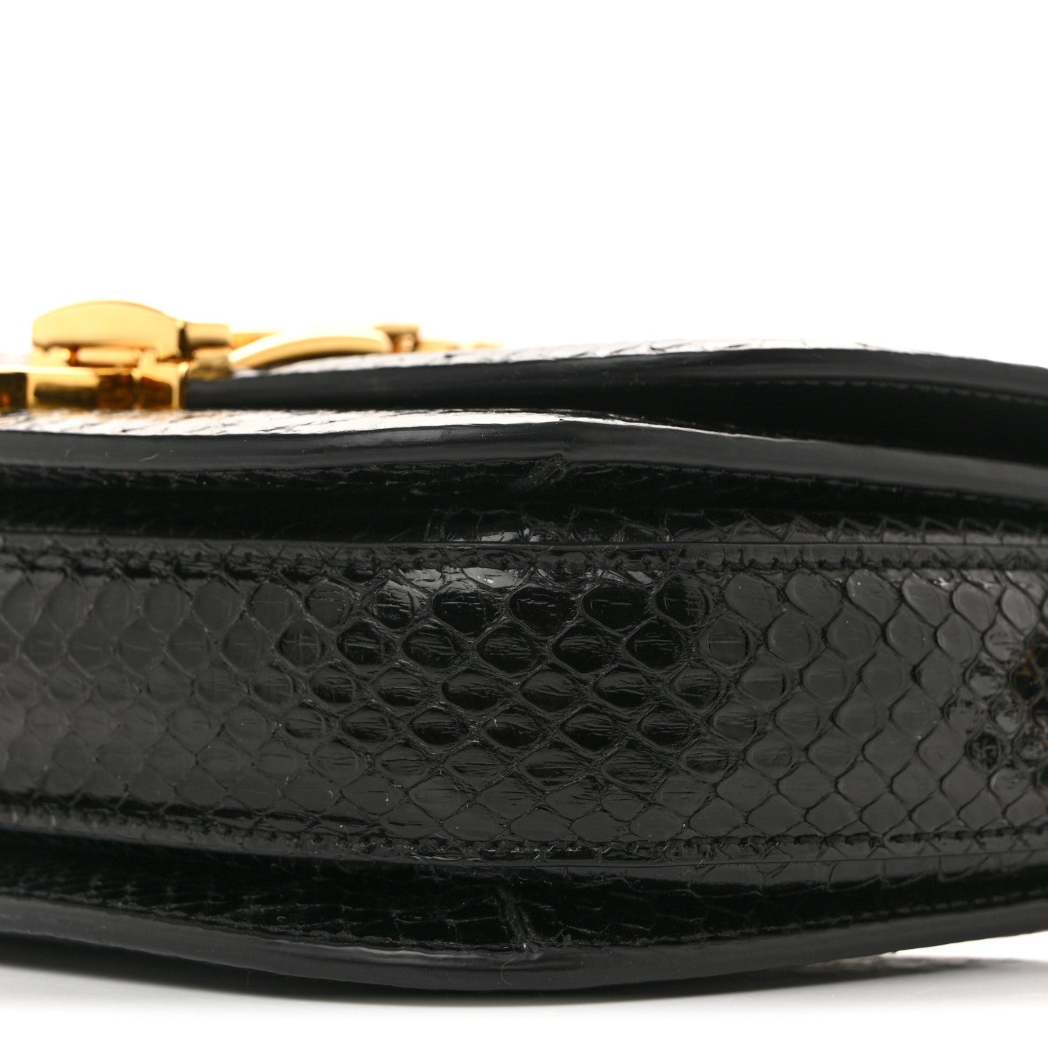 Snakeskin Mini Sylvie 1969 Messenger Bag Black