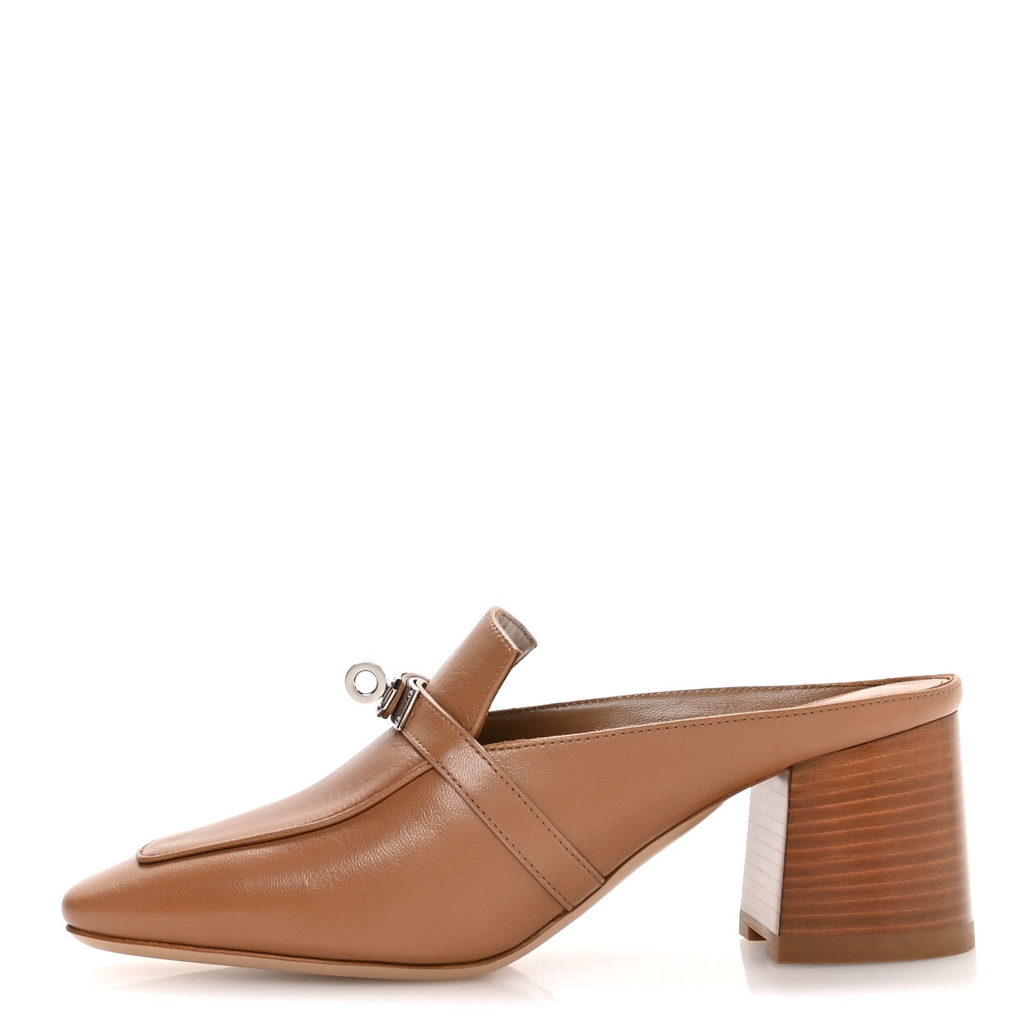 Goatskin Blossom Mules 38.5 Marron Havane