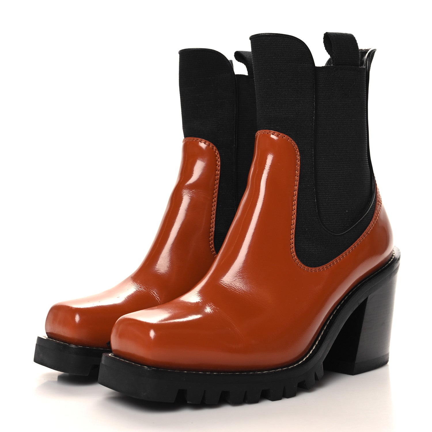 Patent Monogram Limitless Ankle Boots 38 Cognac