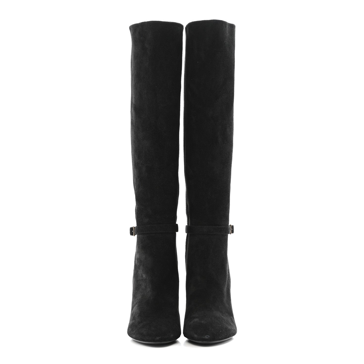 Suede Lou 75 Harness Knee High Boots 39.5 Black