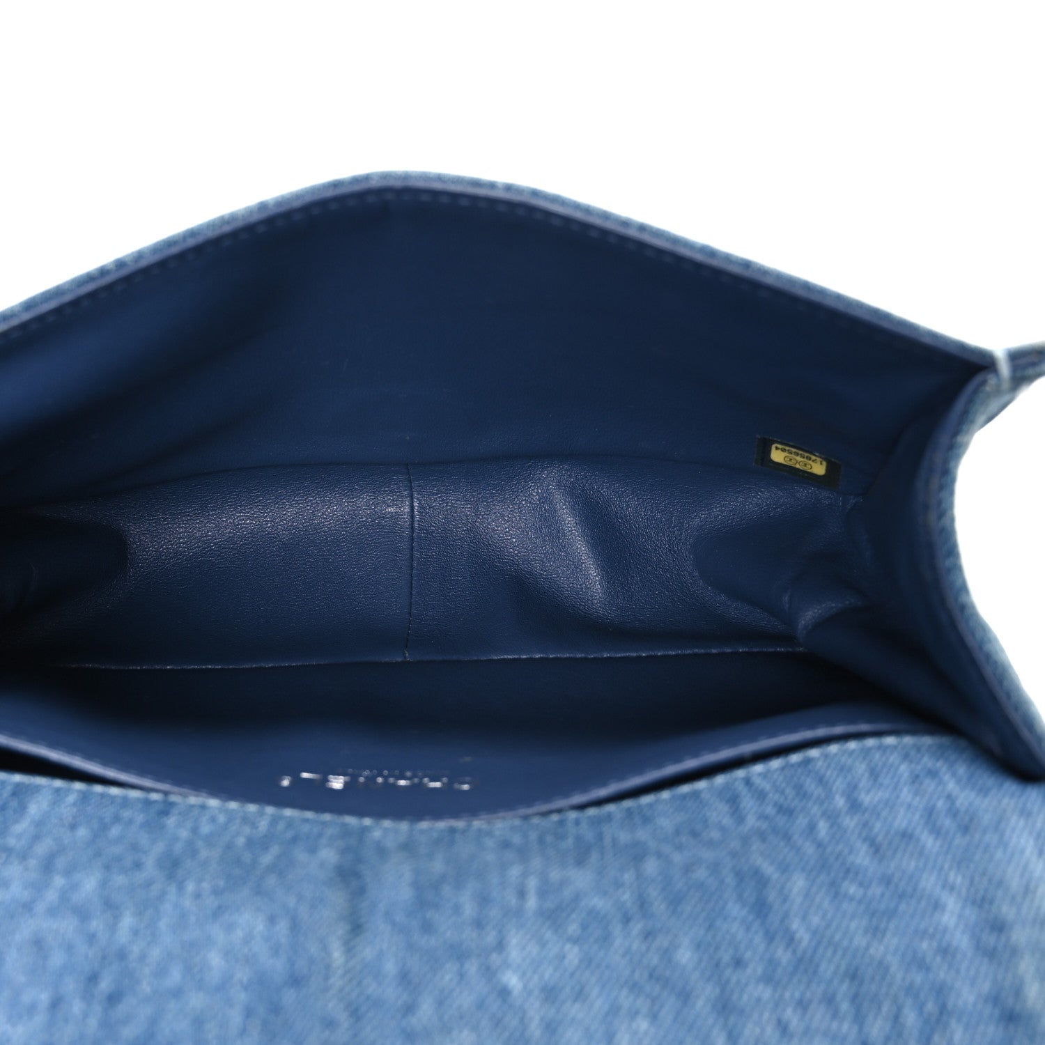 Denim Quilted Medium Boy Flap Blue